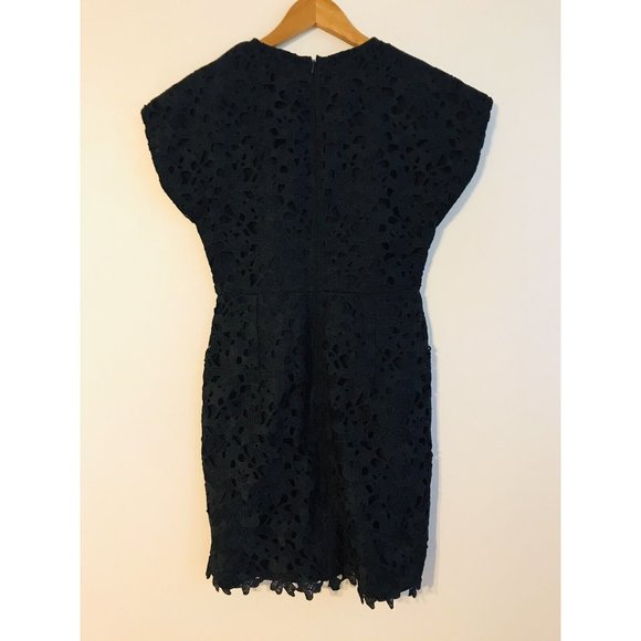 Banana Republic Black Floral Lace Overlay Dress Sleeveless Size 4 Beautiful! - Picture 4 of 5